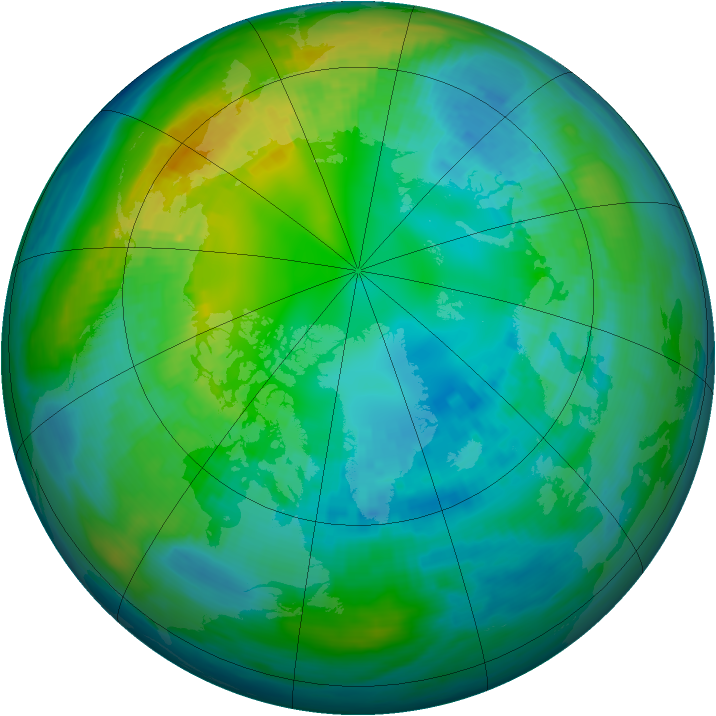 Arctic ozone map for 24 October 1980